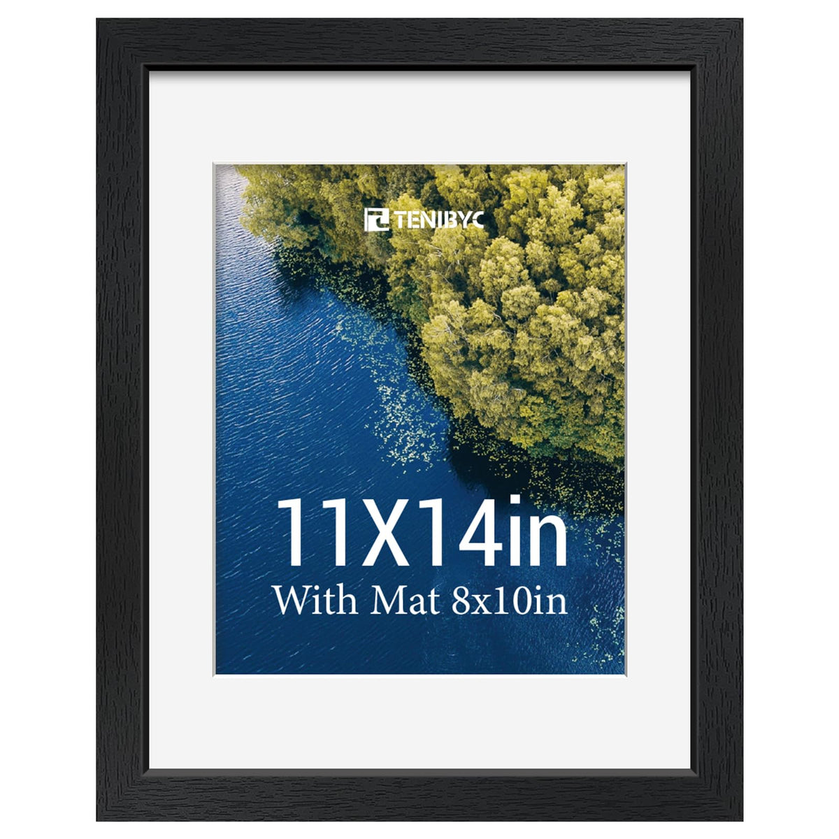5x7 picture frame 4 Pack, 4x6 Mat, Black Wood, Glass, for Photo