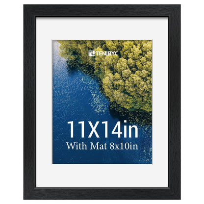 5x7 picture frame 4 Pack, 4x6 Mat, Black Wood, Glass, for Photo