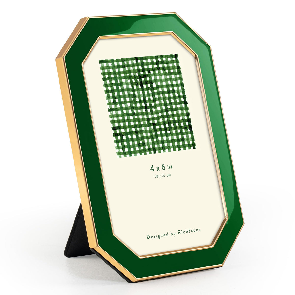 4x6 Enamel Picture Frame with HD-Tempered Glass, Display 3x5 Photo with Mat, Ornate Photo Frame with Gold Metal Edge & Velvet Back for Tabletop & Wall Mount Vertically or Horizontally Display, White