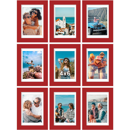 Vittanly 8x10 Picture Frames Set of 9 for Wall or Tabletop Display, Black