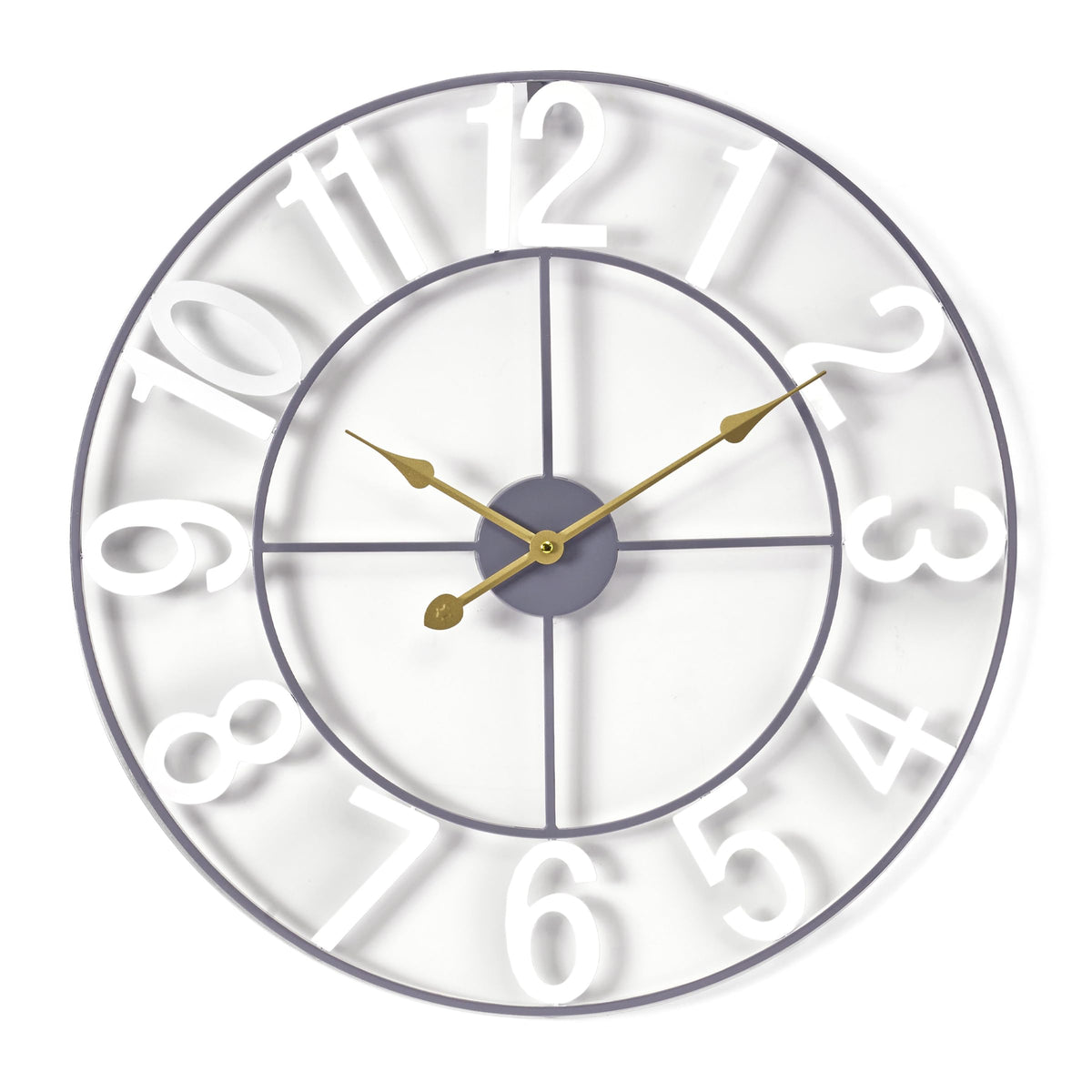 Sorbus Large Wall Clock, Metal Frame, Battery Powered (24 Inch, Bronze)