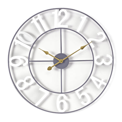 Sorbus Large Wall Clock, Metal Frame, Battery Powered (24 Inch, Bronze)