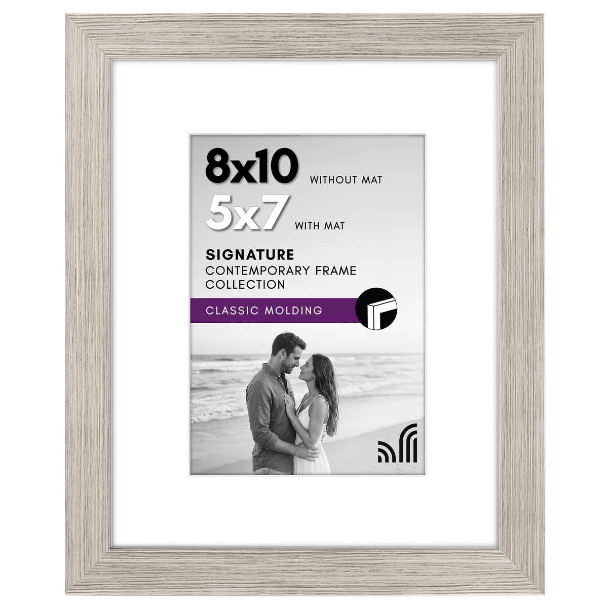 Americanflat 11x14 Picture Frame - Matted to 8x10 - Engineered Wood - Black