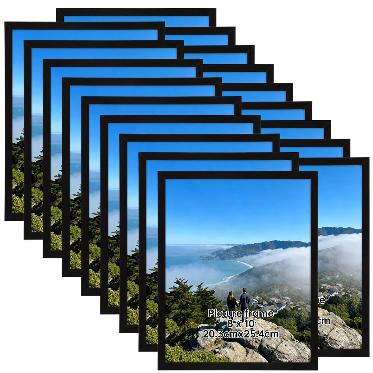 Giftgarden 5x7 Picture Frame Set of 18, Lightweight 5 by 7 Frames Bulk for Gallery Wall Photo Hanging and Tabletop Display, Black