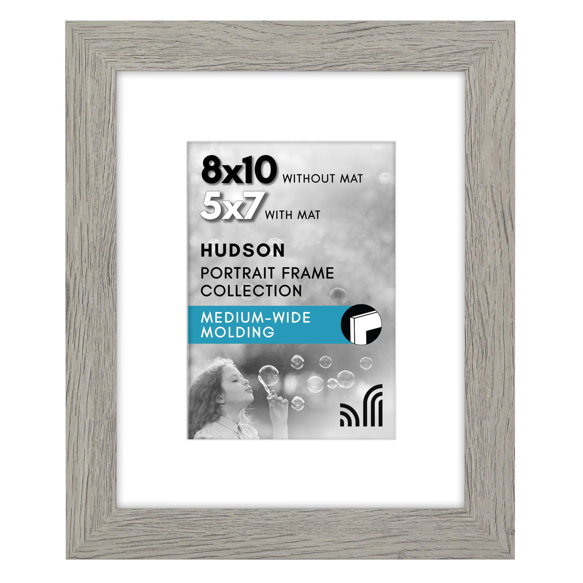 Americanflat 22x28 Poster Frame - Matted to 18x24 - Engineered Wood - Black