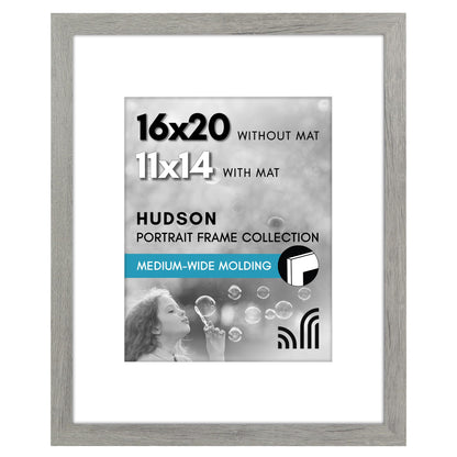 Americanflat 22x28 Poster Frame - Matted to 18x24 - Engineered Wood - Black