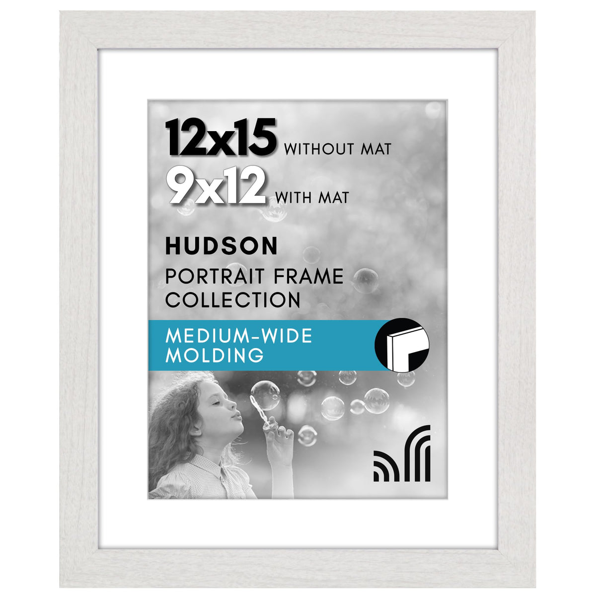 Americanflat 22x28 Poster Frame - Matted to 18x24 - Engineered Wood - Black
