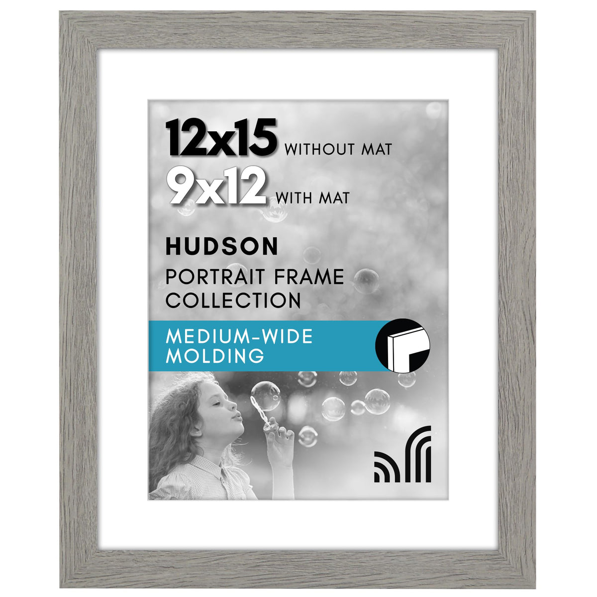 Americanflat 22x28 Poster Frame - Matted to 18x24 - Engineered Wood - Black