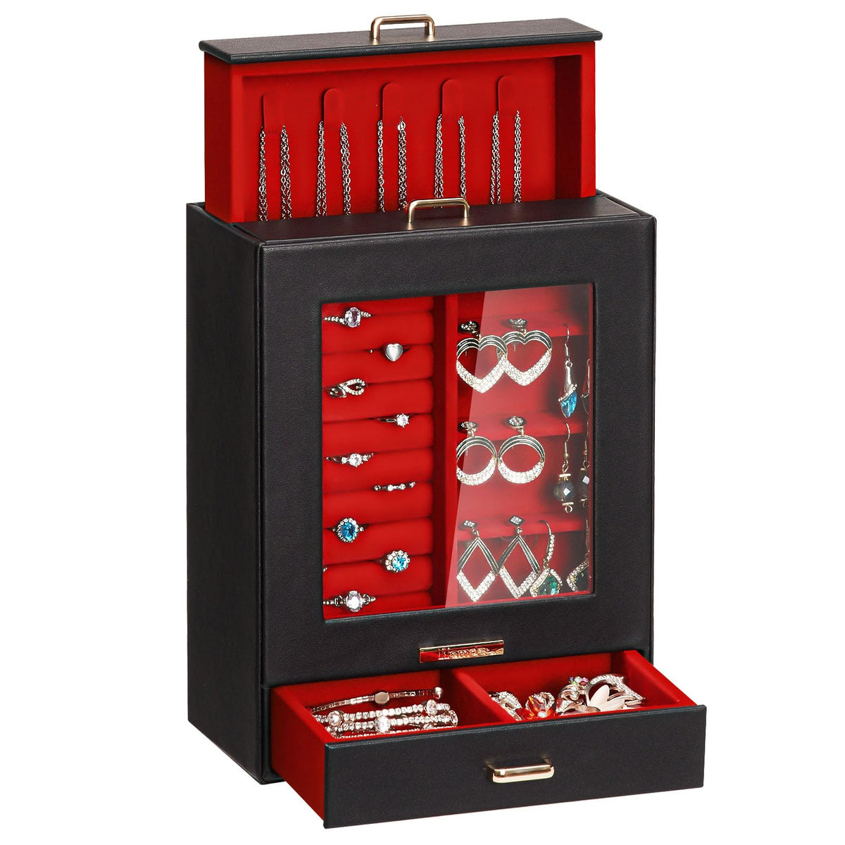 Homde Display Jewelry Box for Girls: Starter Organizer with Clear Window