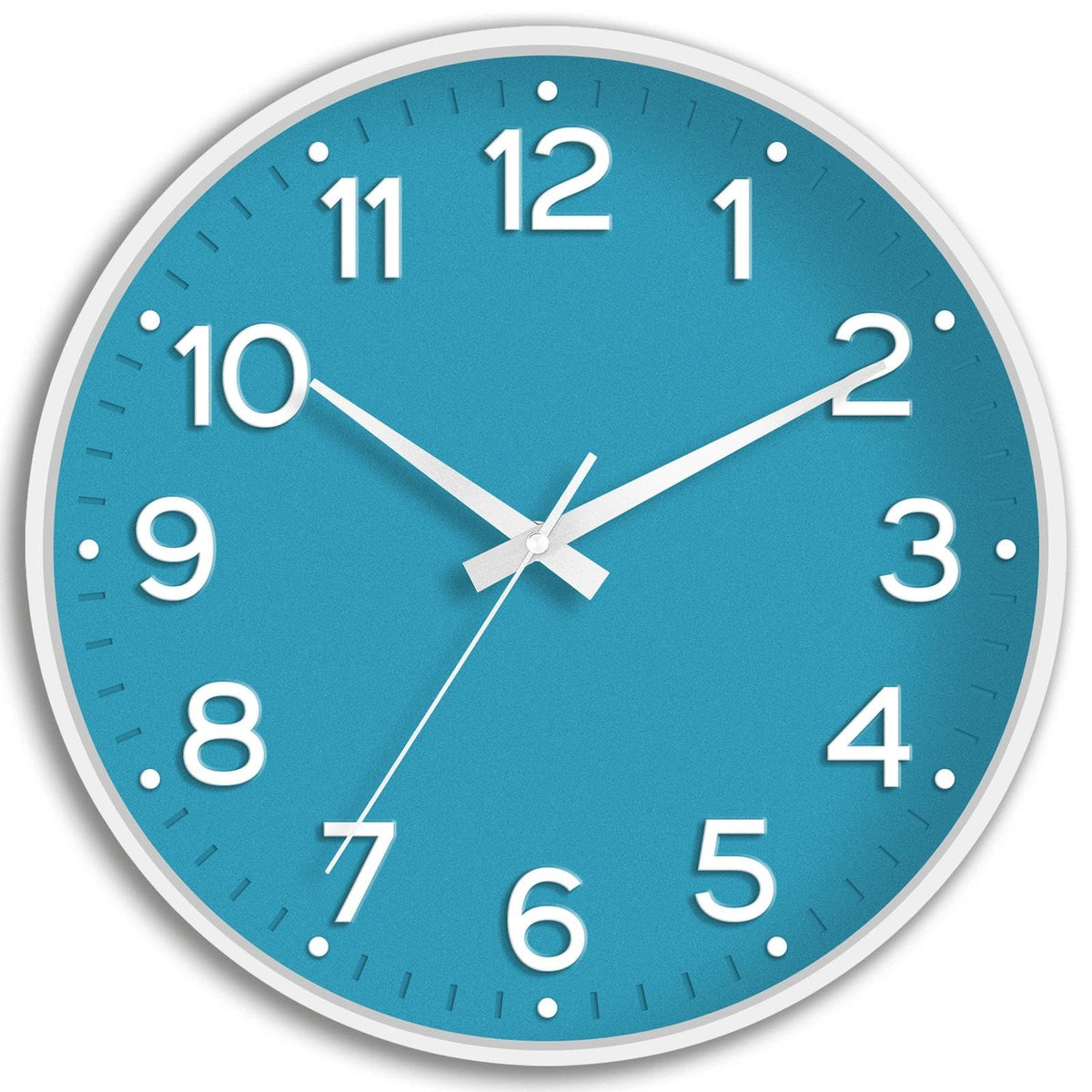Roymnie 14 Inch Wall Clock Battery Operated Silent Non Ticking Green Analog