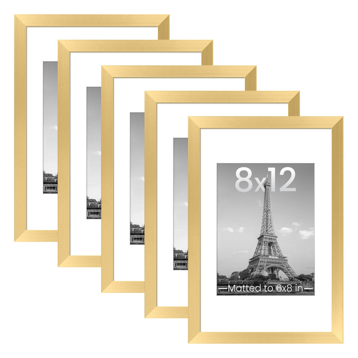 upsimples 8x10 Picture Frames, Gallery Wall Frames Set of 5, Black