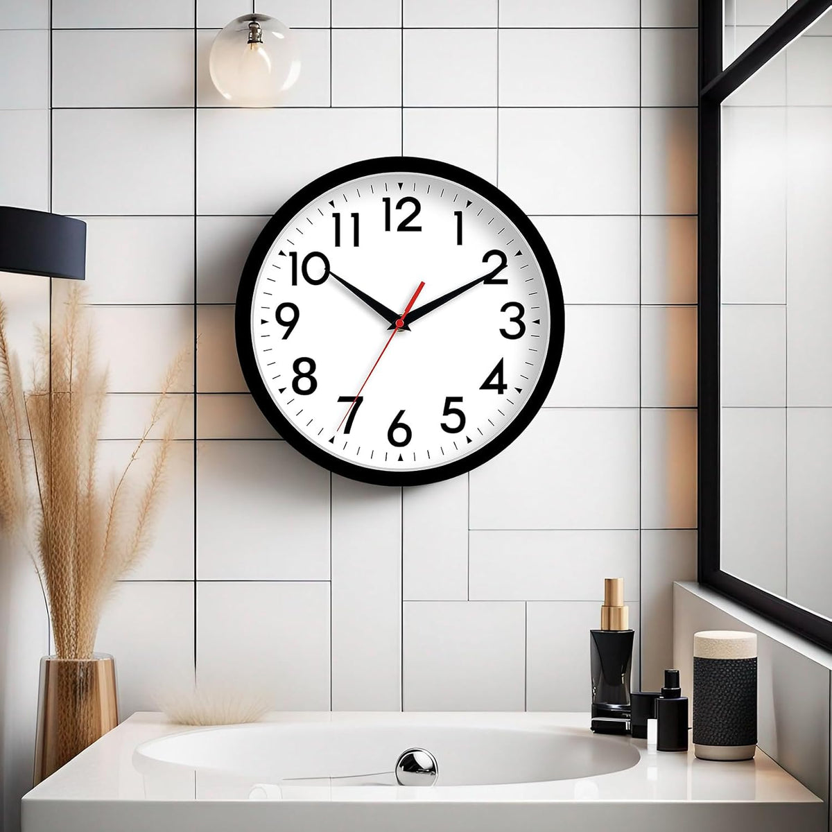 DAXSMY 14 Inch Wall Clock, Battery Operated Silent Non Ticking