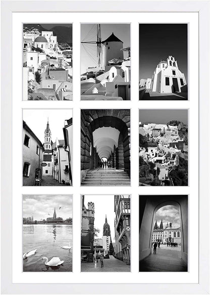 Golden State Art 9-Openings 4x6 Wood Collage Picture Frame Black