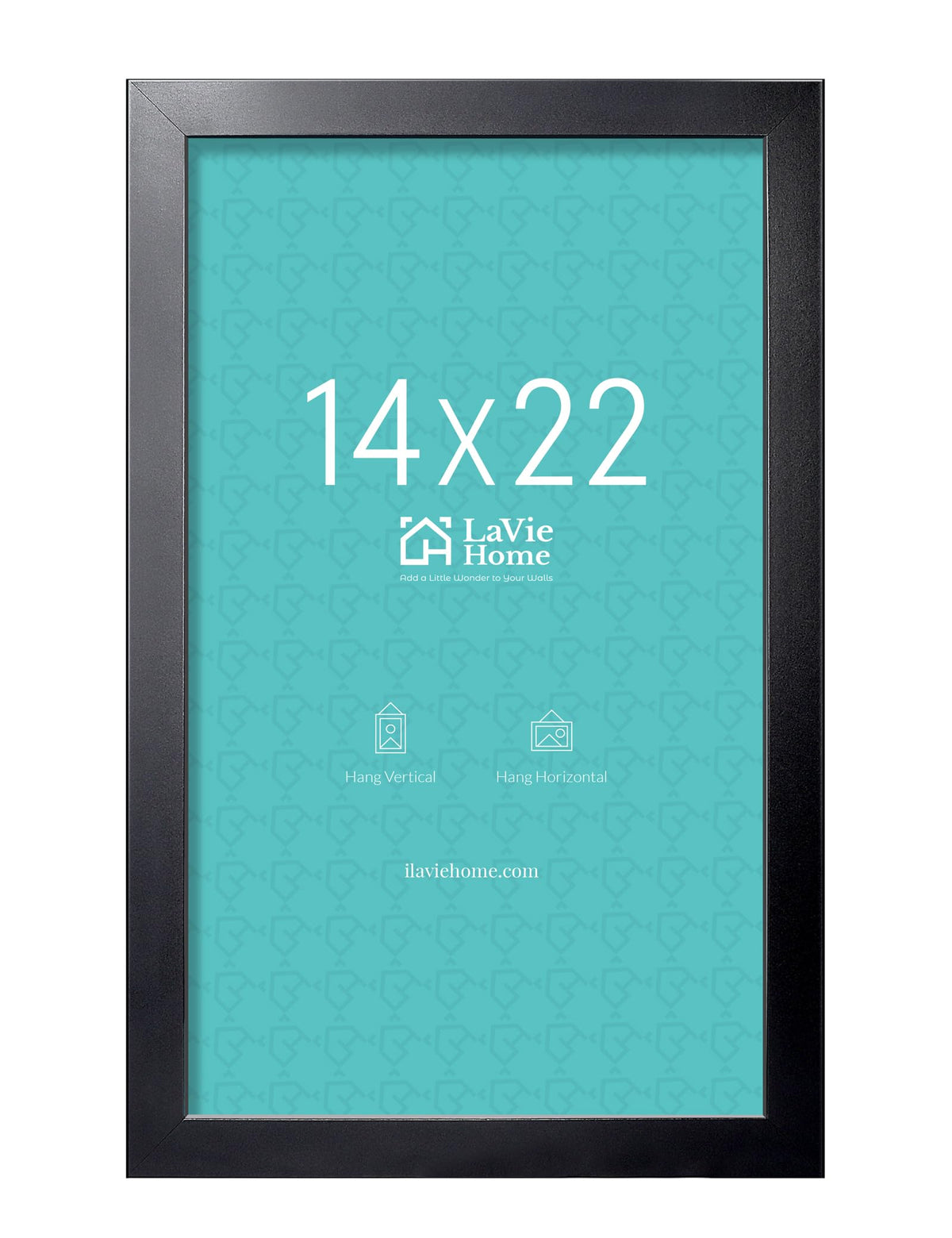 LaVie Home 14x18 Picture Frame Black Poster Frame,Display Pictures 12x16 with Mat or 14x18 Without Mat, Stable and Sturdy Frame and Polished Plexiglass, Horizontal and Vertical Format of The Walls