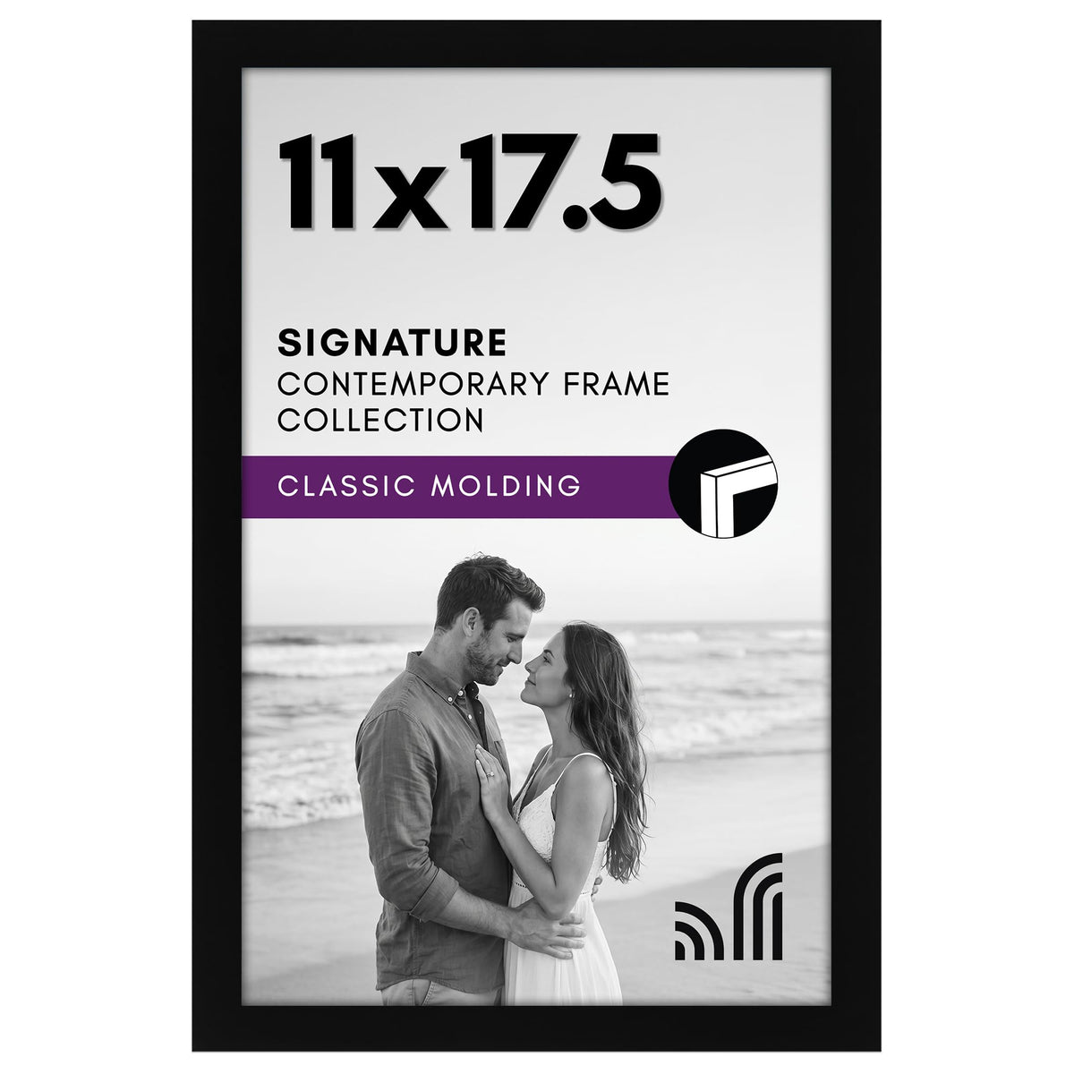Americanflat 11x17 Picture Frame - Engineered Wood - Black