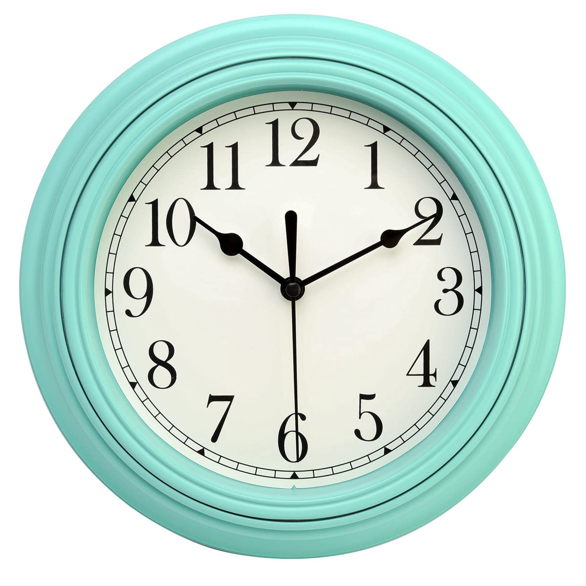 Topkey Silent Wall Clock Kitchen 9 Inch Retro Non-Ticking Decorative Bedroom Office Wall Clock - White