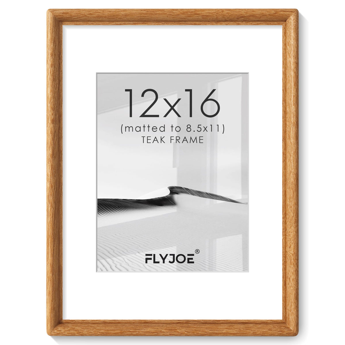 FLYJOE 11x14 Picture Frame, Solid Walnut Wood Frame with Mat for 8x10 Photo