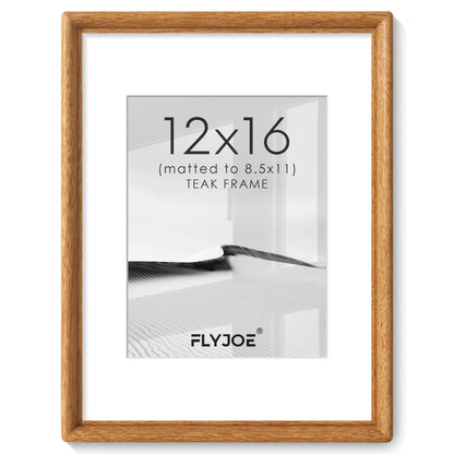 FLYJOE 11x14 Picture Frame, Solid Walnut Wood Frame with Mat for 8x10 Photo