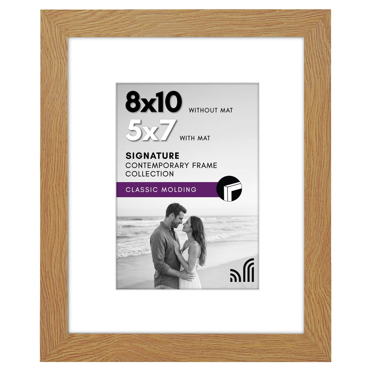Americanflat 11x14 Picture Frame - Matted to 8x10 - Engineered Wood - Black