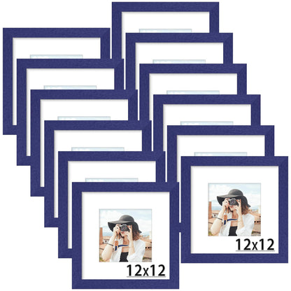 Picrit 8x10 Picture Frame Set of 12, Modern Gallery Wall Frames, Black