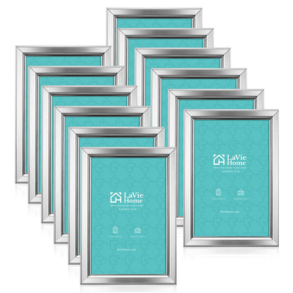 LaVie Home 4x6 Picture Frames (12 Pack, Gold) Simple Designed Photo Frame with High Definition Glass for Wall Mount & Table Top Display, Set of 12 Classic Collection