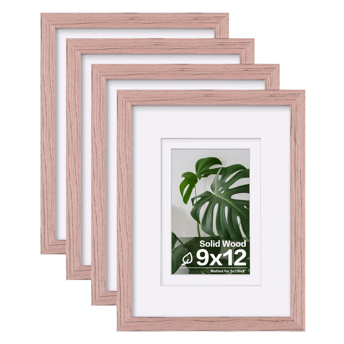 Egofine 8x10 Picture Frames Set of 4, Made of Solid Wood Covered by Plexiglass 4x6 and 5x7 with Mat or 8x10 without Mat, for Table Top Display and Wall Mounting Photo Frame White
