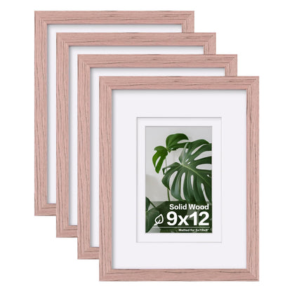 Egofine 8x10 Picture Frames Set of 4, Made of Solid Wood Covered by Plexiglass 4x6 and 5x7 with Mat or 8x10 without Mat, for Table Top Display and Wall Mounting Photo Frame White