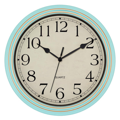Foxtop 12 Inch Retro Wall Clock Round Silent Battery Operated Clock, Bronze