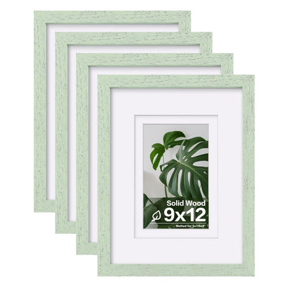 Egofine 8x10 Picture Frames Set of 4, Made of Solid Wood Covered by Plexiglass 4x6 and 5x7 with Mat or 8x10 without Mat, for Table Top Display and Wall Mounting Photo Frame White