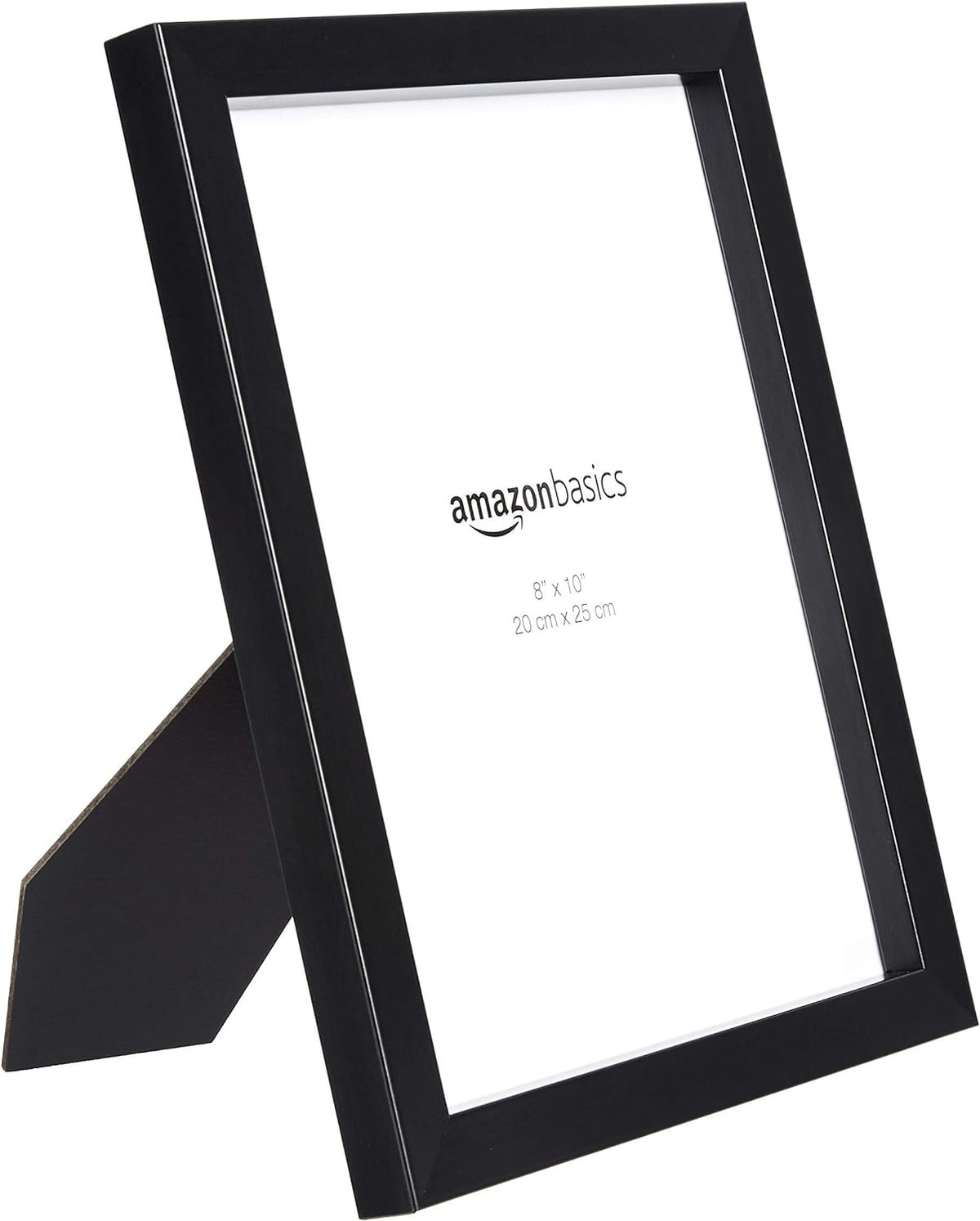 Amazon Basics Rectangular Photo Picture Frame, 8" x 10", Wall Hanging or Tabletop Display, Black, 2-Pack, Horizontal or Vertical
