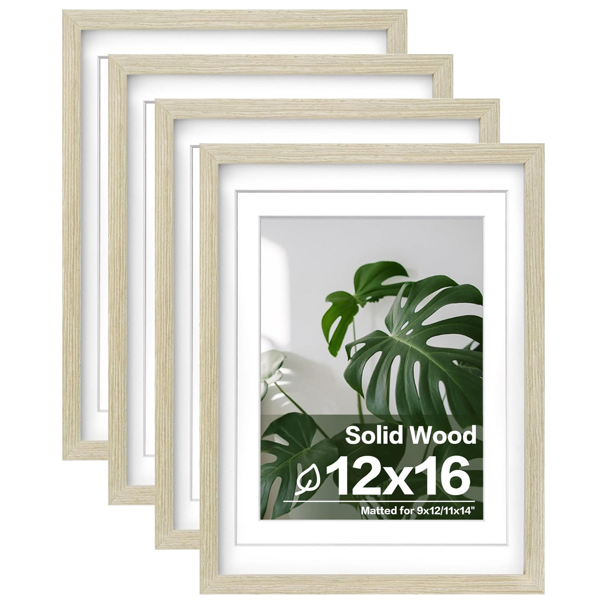 Egofine 8x10 Picture Frames Set of 4, Made of Solid Wood Covered by Plexiglass 4x6 and 5x7 with Mat or 8x10 without Mat, for Table Top Display and Wall Mounting Photo Frame White
