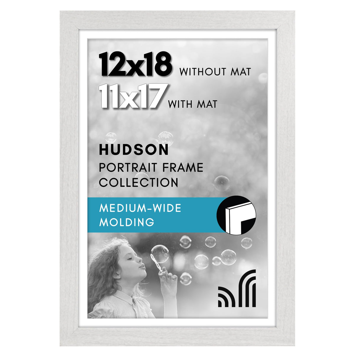 Americanflat 22x28 Poster Frame - Matted to 18x24 - Engineered Wood - Black