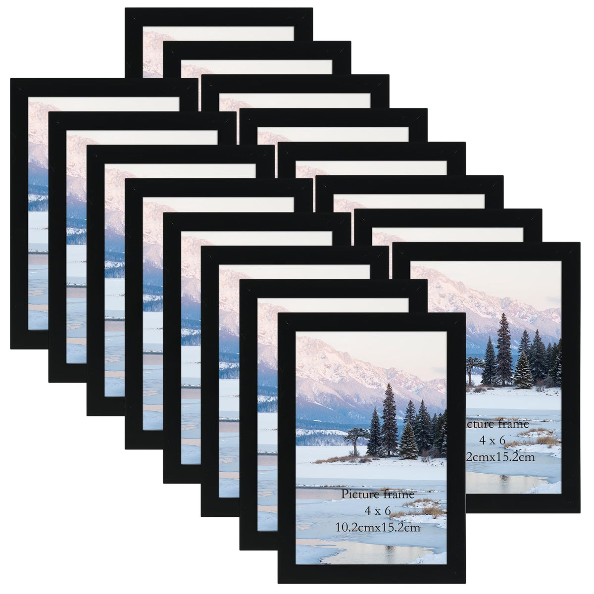 Giftgarden 5x7 Picture Frame Set of 18, Lightweight 5 by 7 Frames Bulk for Gallery Wall Photo Hanging and Tabletop Display, Black