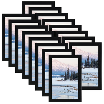 Giftgarden 5x7 Picture Frame Set of 18, Lightweight 5 by 7 Frames Bulk for Gallery Wall Photo Hanging and Tabletop Display, Black