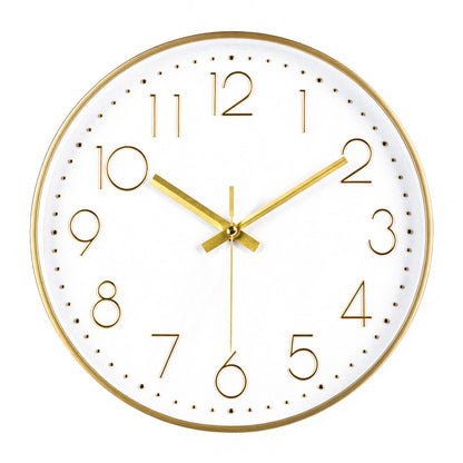 jomparis Wall Clock 12 Inch Non-Ticking Silent Battery Operated Round Wall Clock Modern Elegant Simple Style Clock for Home Office Kitchen Bedroom Living Room