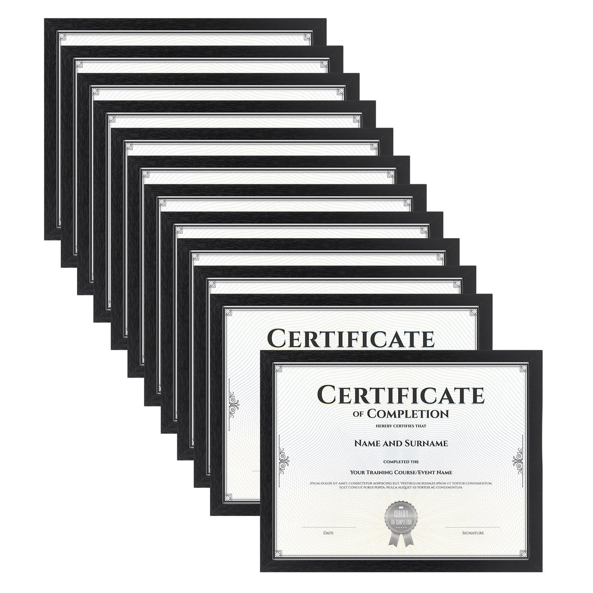 HORLIMER 8x10 Picture Frame Set of 15, Black Picture Frames Display 8 by 10 Photo for Wall or Tabletop