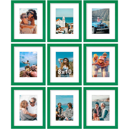 Vittanly 8x10 Picture Frames Set of 9 for Wall or Tabletop Display, Black