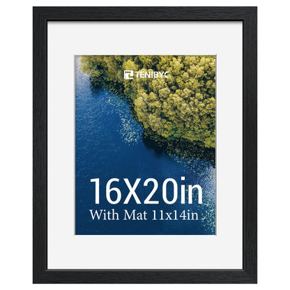 5x7 picture frame 4 Pack, 4x6 Mat, Black Wood, Glass, for Photo
