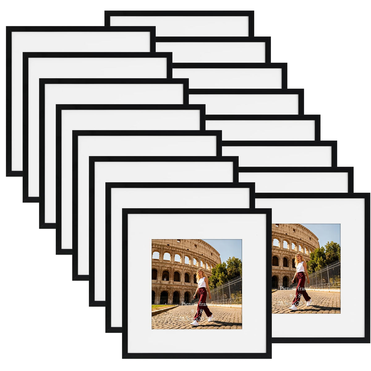 Giftgarden 5x7 Picture Frame Set of 18, Lightweight 5 by 7 Frames Bulk for Gallery Wall Photo Hanging and Tabletop Display, Black