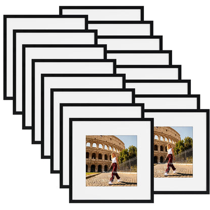 Giftgarden 5x7 Picture Frame Set of 18, Lightweight 5 by 7 Frames Bulk for Gallery Wall Photo Hanging and Tabletop Display, Black