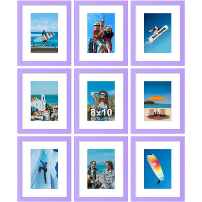 Vittanly 8x10 Picture Frames Set of 9 for Wall or Tabletop Display, Black