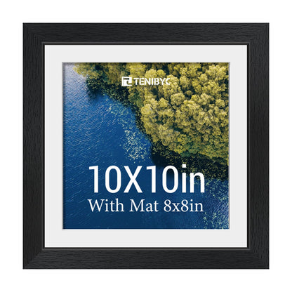5x7 picture frame 4 Pack, 4x6 Mat, Black Wood, Glass, for Photo