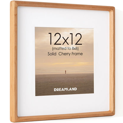 Dreamland 8x10 Picture Frame, USA-Sourced Oak Wood Photo Frames with HD Tempered Glass, 8 x 10 Wooden Frame Matted to 5 x 7, 8x10 Frames Handcrafted Rounded Corner for Tabletop or Wall Display