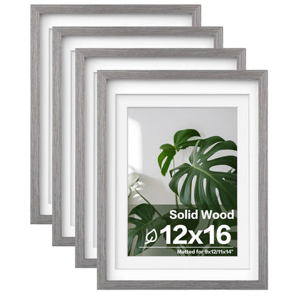 Egofine 8x10 Picture Frames Set of 4, Made of Solid Wood Covered by Plexiglass 4x6 and 5x7 with Mat or 8x10 without Mat, for Table Top Display and Wall Mounting Photo Frame White