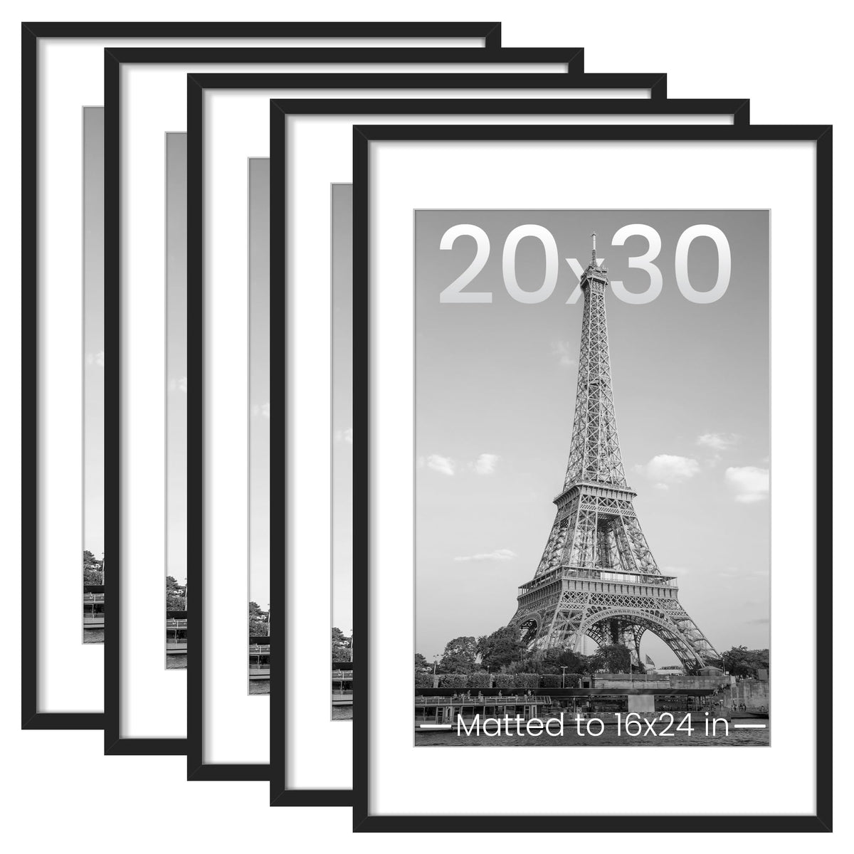 upsimples 8x10 Picture Frames, Gallery Wall Frames Set of 5, Black
