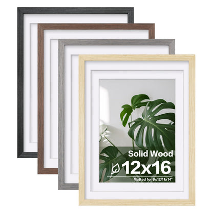 Egofine 8x10 Picture Frames Set of 4, Made of Solid Wood Covered by Plexiglass 4x6 and 5x7 with Mat or 8x10 without Mat, for Table Top Display and Wall Mounting Photo Frame White