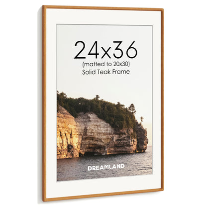 Dreamland 8x10 Picture Frame, USA-Sourced Oak Wood Photo Frames with HD Tempered Glass, 8 x 10 Wooden Frame Matted to 5 x 7, 8x10 Frames Handcrafted Rounded Corner for Tabletop or Wall Display