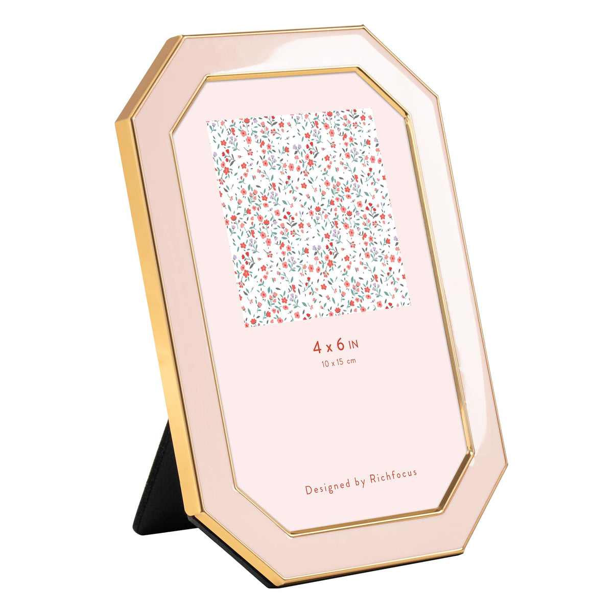 4x6 Enamel Picture Frame with HD-Tempered Glass, Display 3x5 Photo with Mat, Ornate Photo Frame with Gold Metal Edge & Velvet Back for Tabletop & Wall Mount Vertically or Horizontally Display, White