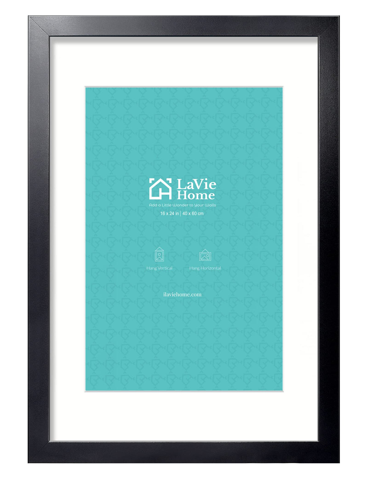 LaVie Home 14x18 Picture Frame Black Poster Frame,Display Pictures 12x16 with Mat or 14x18 Without Mat, Stable and Sturdy Frame and Polished Plexiglass, Horizontal and Vertical Format of The Walls