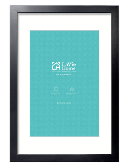 LaVie Home 14x18 Picture Frame Black Poster Frame,Display Pictures 12x16 with Mat or 14x18 Without Mat, Stable and Sturdy Frame and Polished Plexiglass, Horizontal and Vertical Format of The Walls